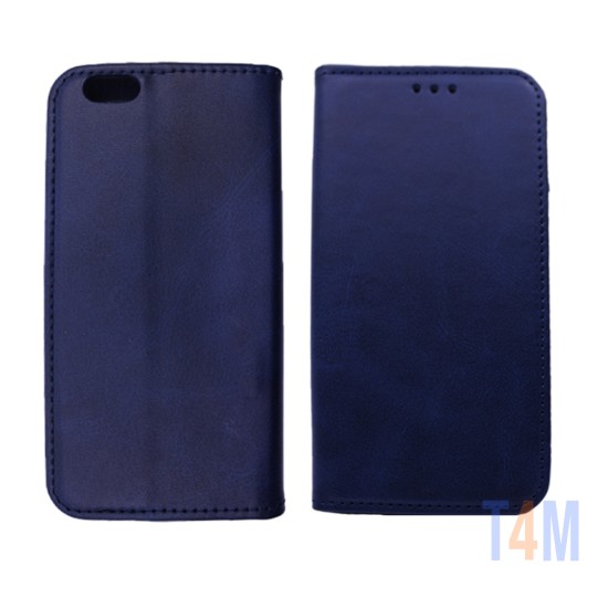 Capa Flip de Couro com Bolso Interno para Apple iPhone 6G Azul